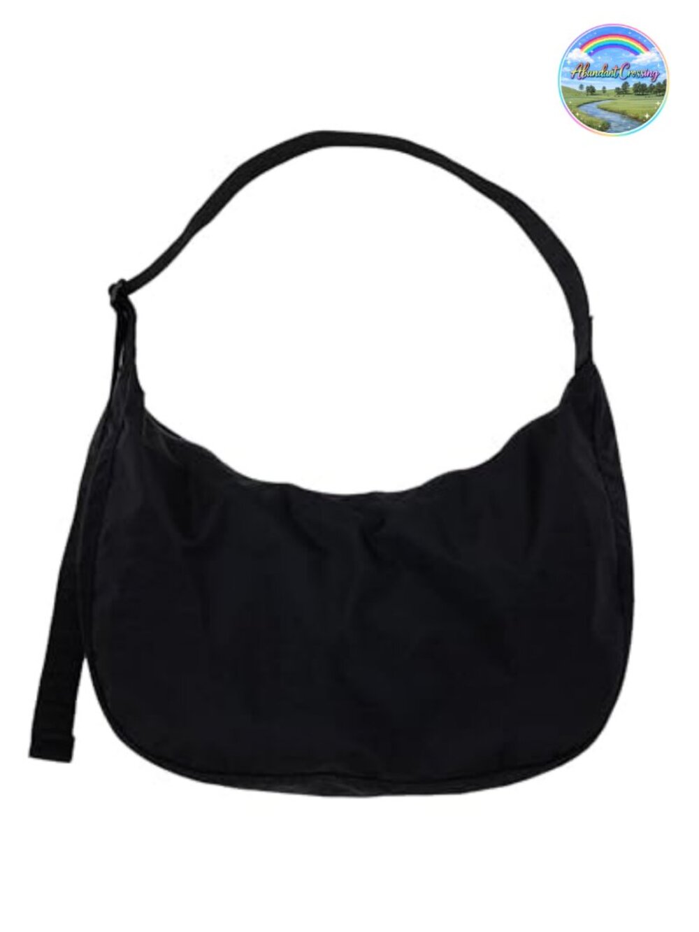 Large Nylon Crescent Shoulder Bag Adjustable Strap Zip
